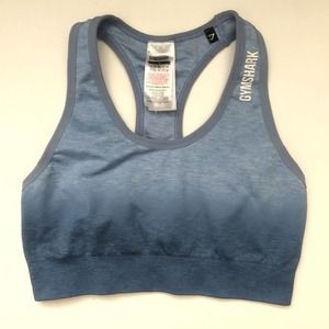 Gymshark Women Powder Blue Marl Luna Workout Adapt Ombre Seamless Sports Bra S